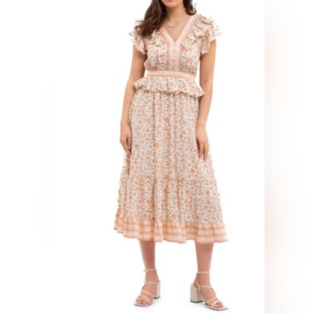 Floral Ruffle Midi Dress - Picture 2 of 2